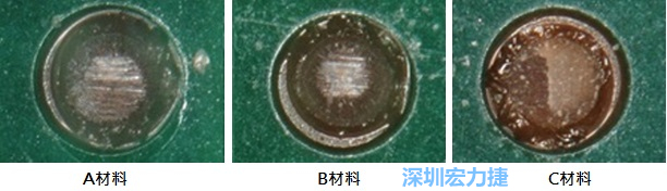 圖14- 冷球拉力試驗后，光學顯微鏡下的失效模式